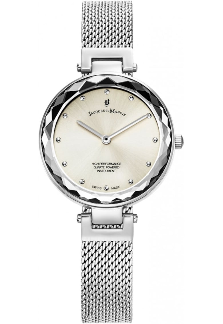 Ceas de dama Jacques DU JWL04301 - argintiu - clasic - cu elemente de bijuterie