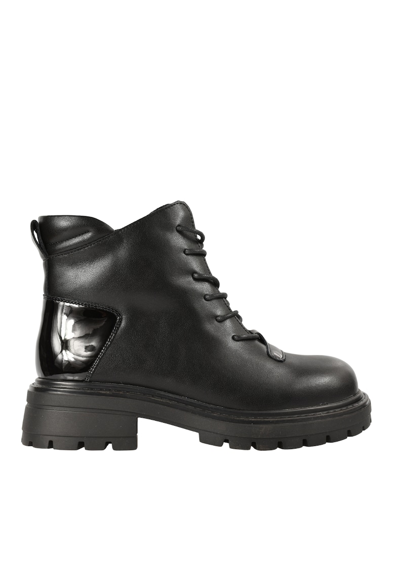 Ghete casual - dama - JH50013A - negru - piele naturala