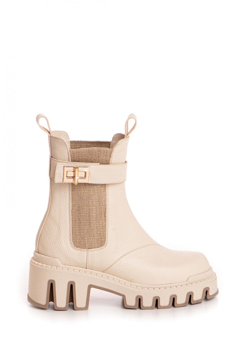 Ghete tip bocanc Alessia piele naturala unt