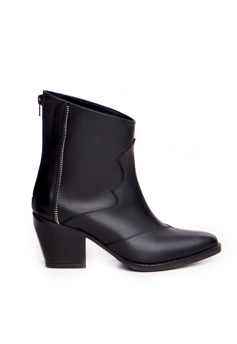 Ciocate Cressida din piele neagra cu accesoriu fermoar