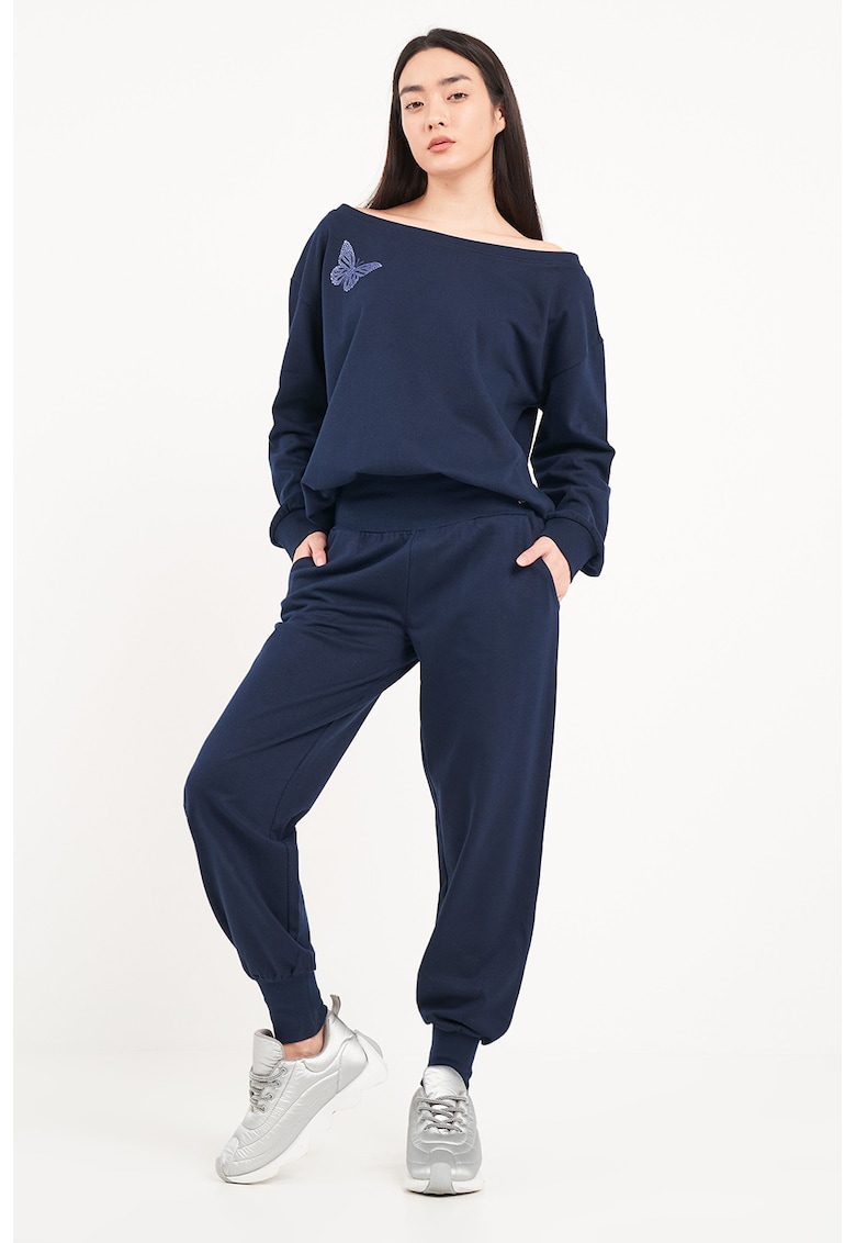 Bluza lejera de trening cu decolteu pe umeri