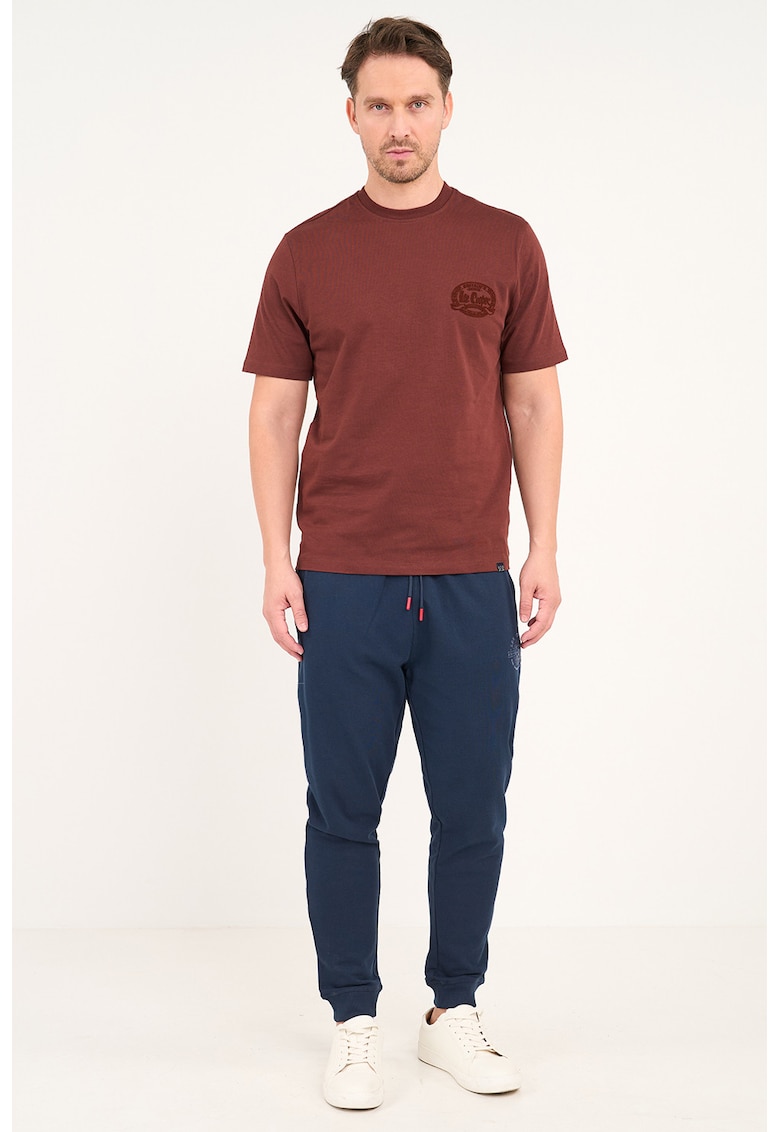 Pantaloni de trening cu snur si logo - Bleumarin