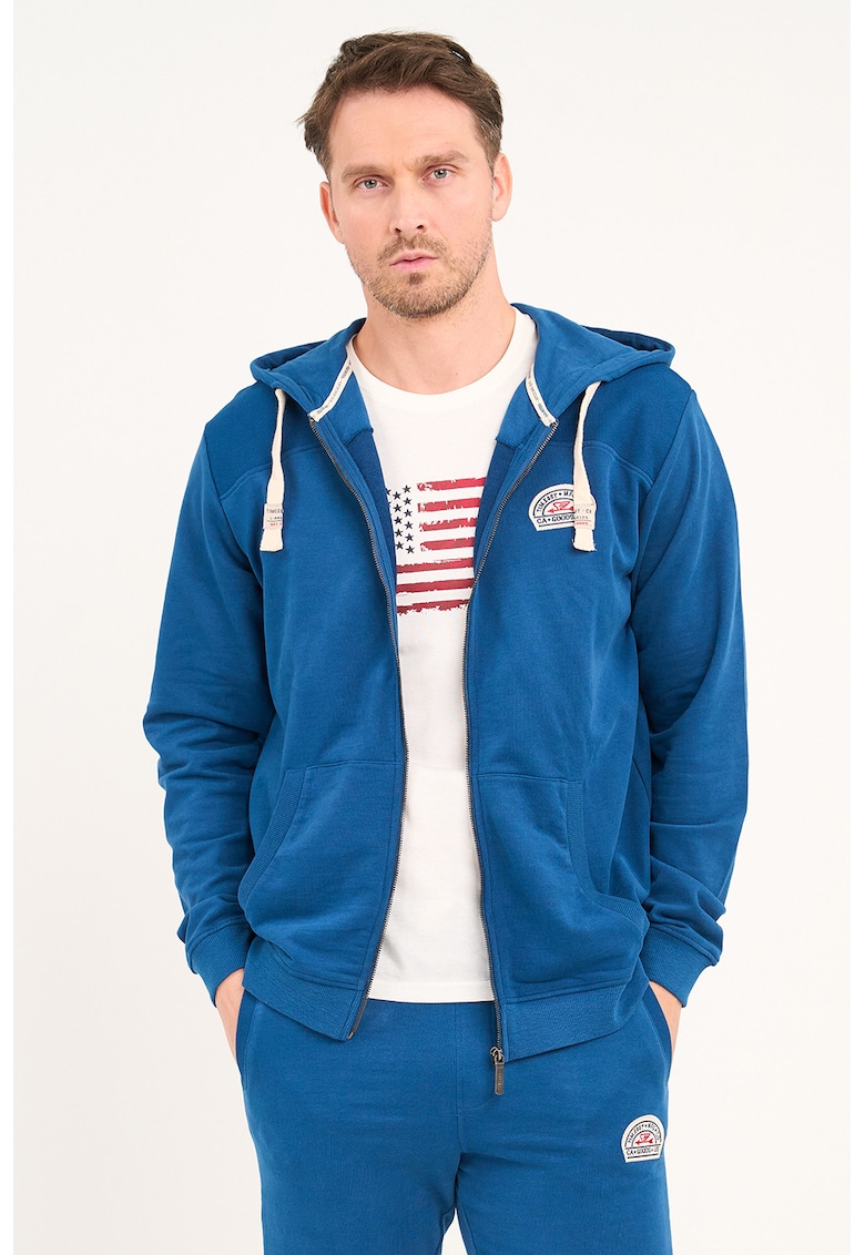 Hanorac cu fermoar si logo brodat