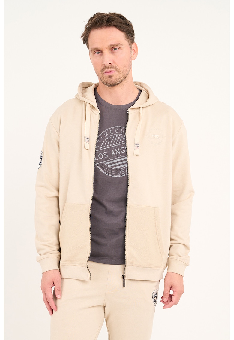 Hanorac cu fermoar si buzunare aplicate