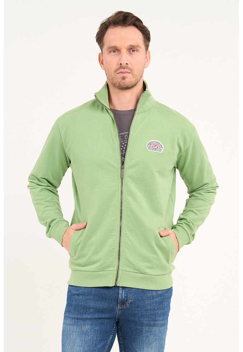 Bluza de trening cu fermoar si guler mediu