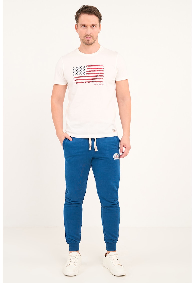 Pantaloni de trening cu snur si logo brodat