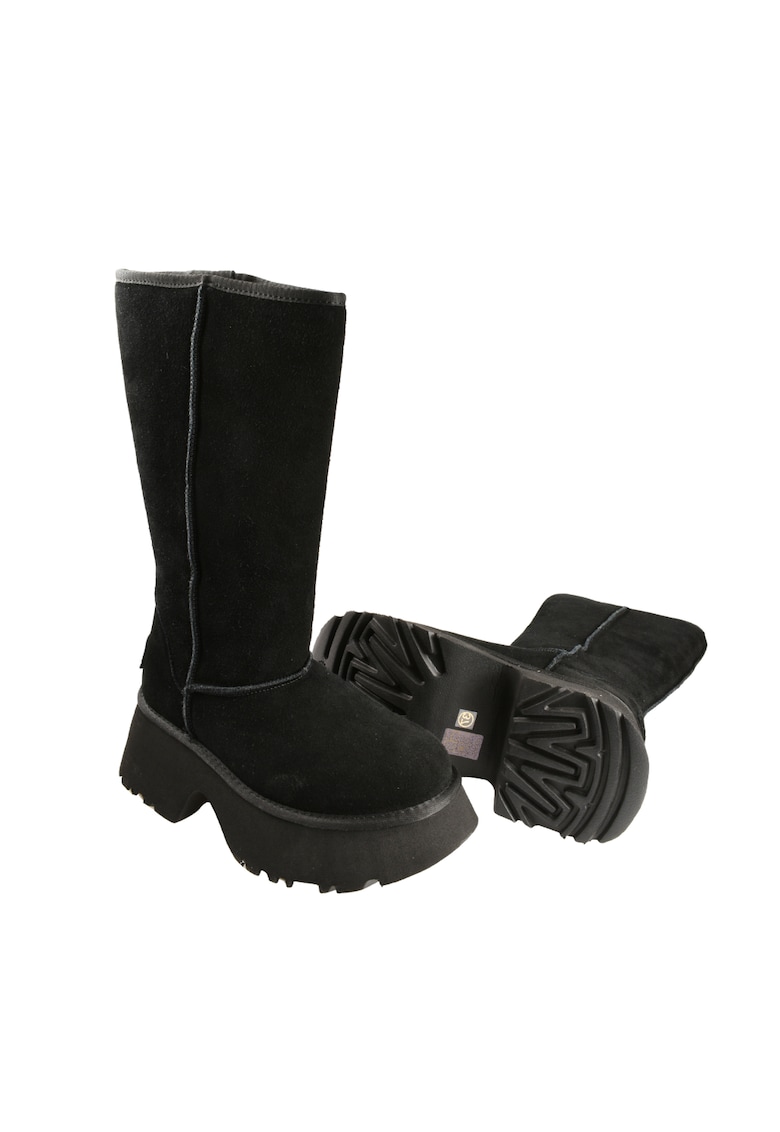 Cizme sport - D113-8 - negru - piele intoarsa - Negru