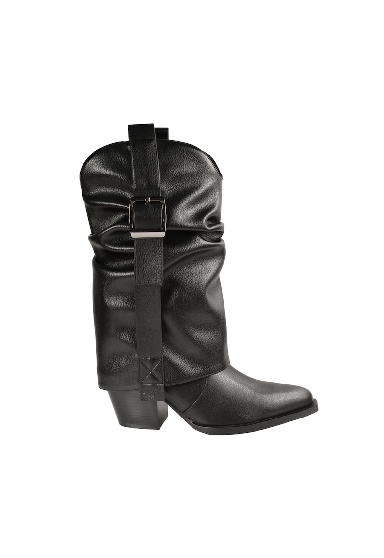 Cizme elegante - dama - XS70001 negru - piele naturala - toc