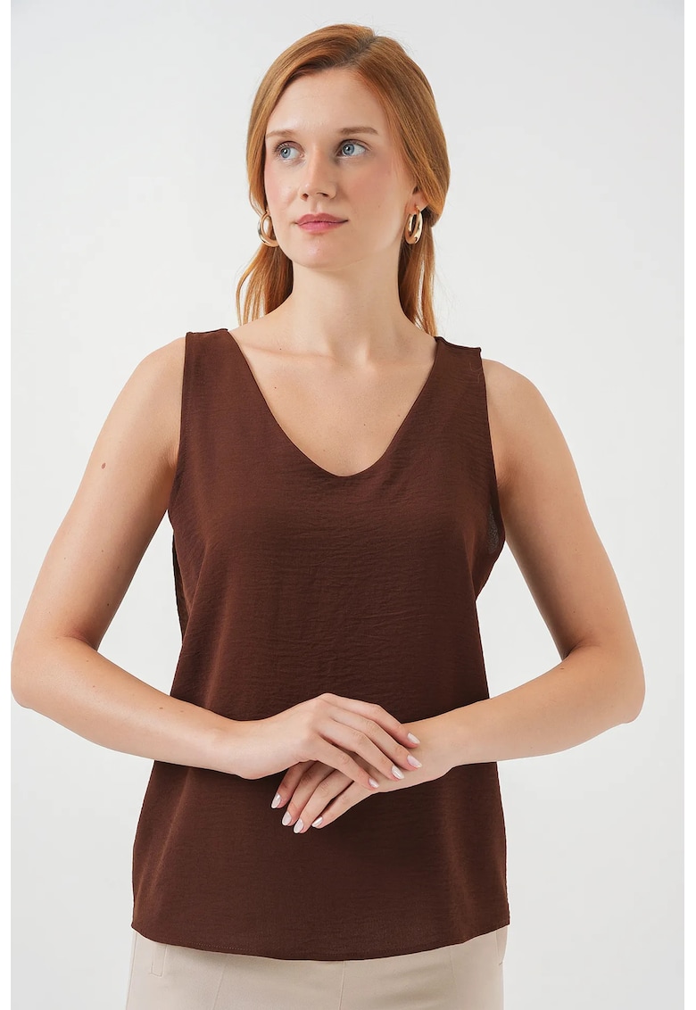 Bluza dama - HiCCUP - Pull-On - maro textil - Maro