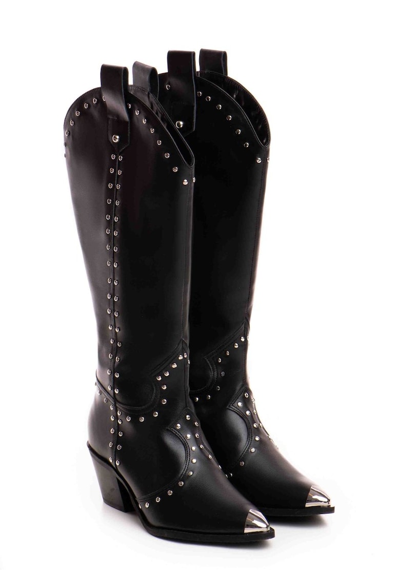 Ciocate Empire Piele Neteda Neagra cu Accesorii Argintii