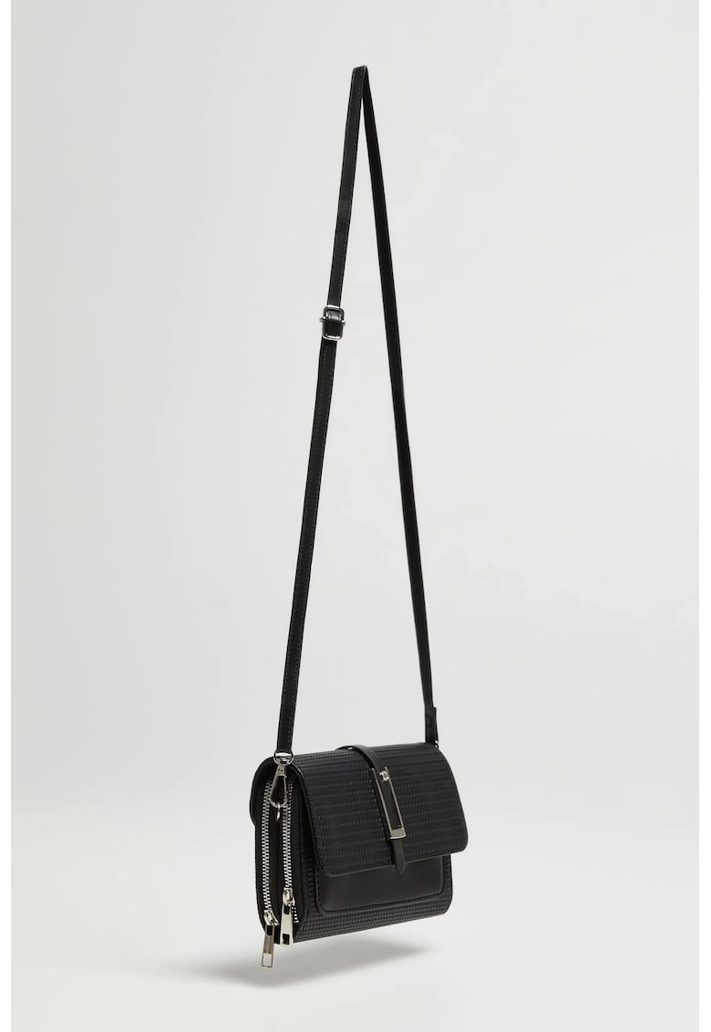 Geanta neagra cu inchidere cu fermoar ONE SIZE