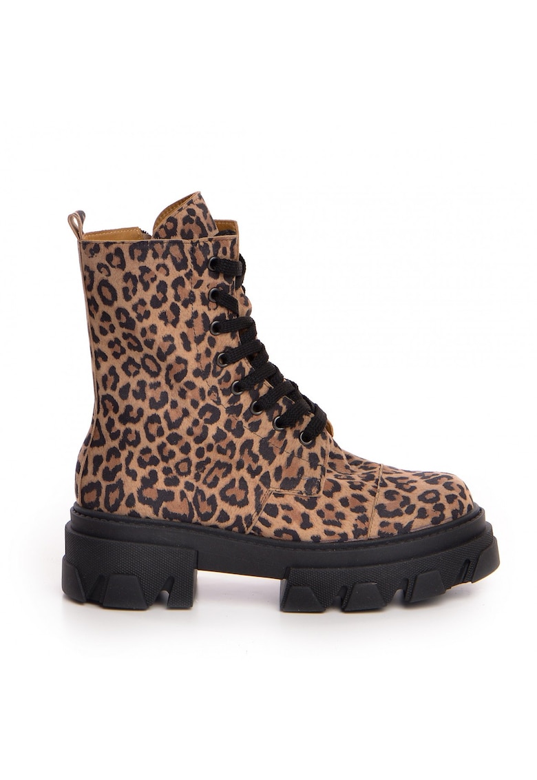 Bocanci din piele intoarsa - cu animal print Expedition