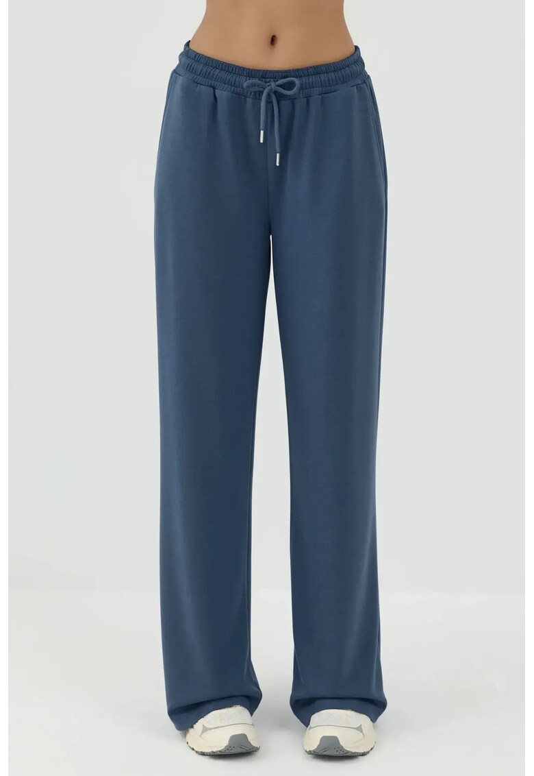 Pantaloni dama - Textil - Albastru inchis - Albastru