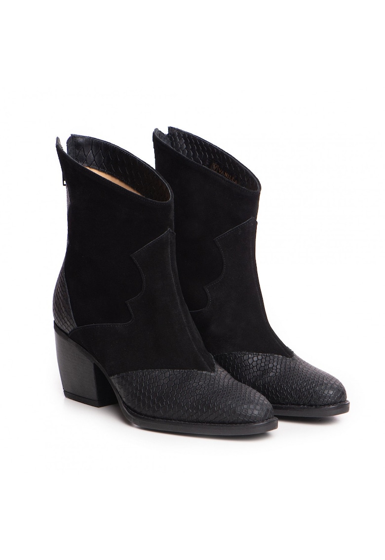 Ciocate Selene din piele naturala neagra si piele intoarsa neagra