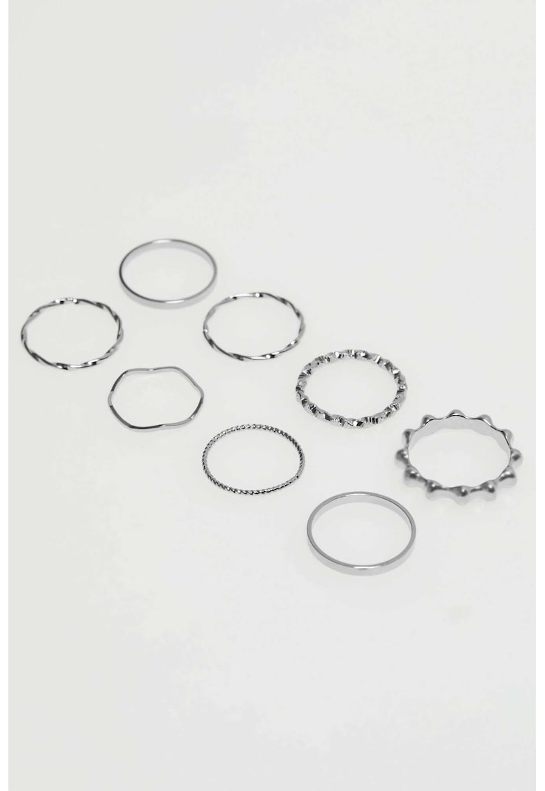 Set de inele argintii 8 inele - diferite forme - ONE SIZE