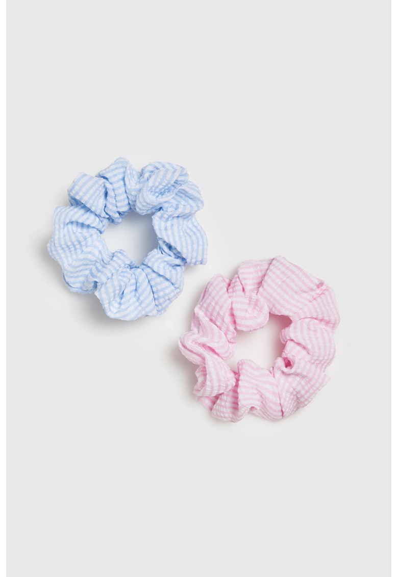 Set de Doua Elastice pentru Par roz - albastru deschis - One Size