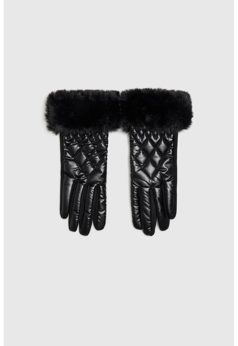 Manusi matlasate negre - one size - din poliester