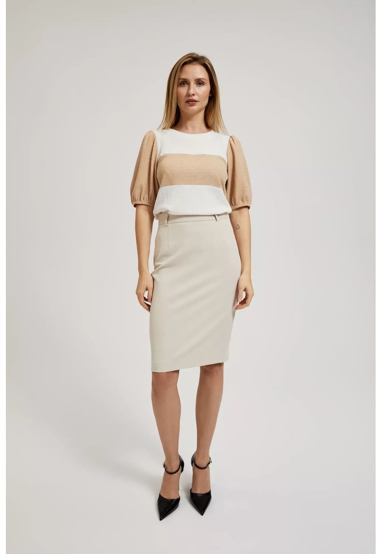 Fustă creion bej - poliester - Bej