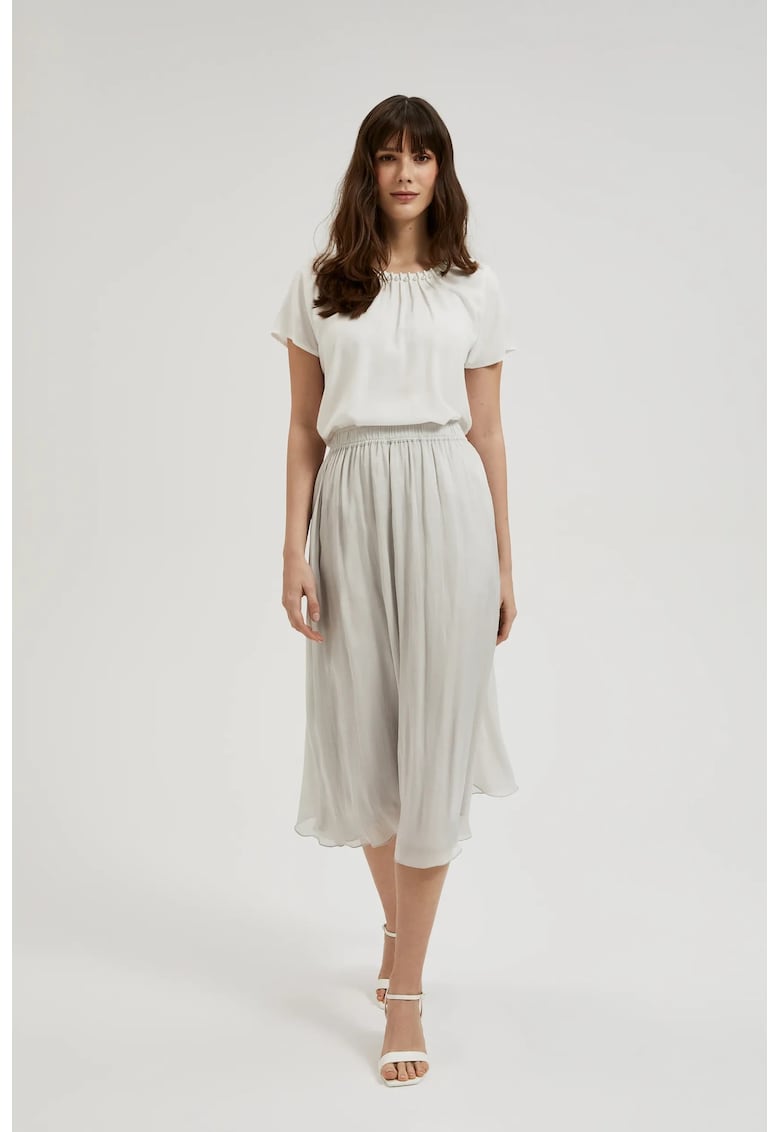Fustă midi gri - poliester - Gri