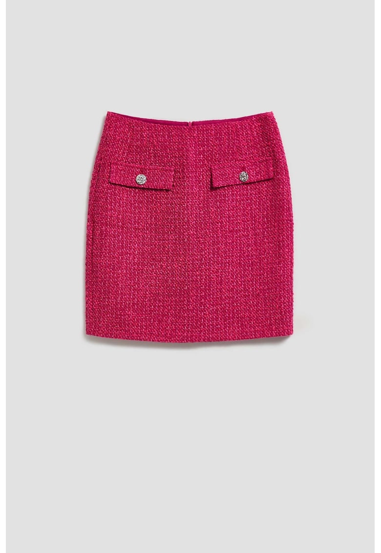 Fustă fucsia poliester - cu decorative - Fucsia