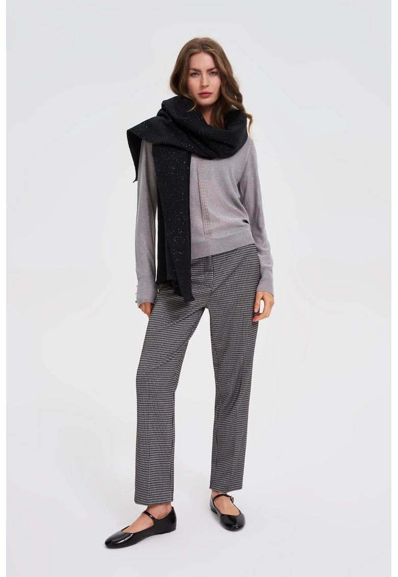 Fular negru NETED cu ciucuri - ONE SIZE