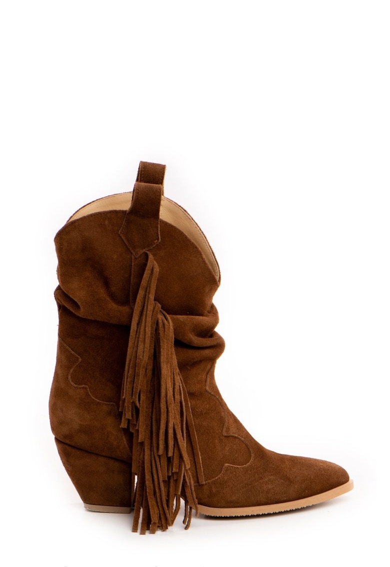 Ciocate Lituania Piele Intoarsa Maro cu franjuri laterali