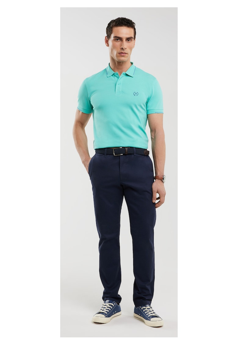 Tricou polo cu aspect piqué