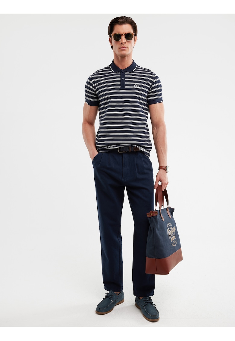 Tricou polo Meggon cu dungi