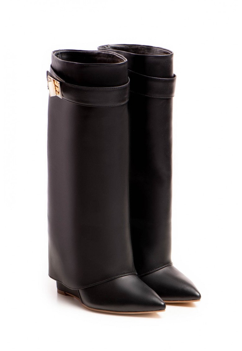 Cizme Morrigan cu toc pana - piele naturala - negre