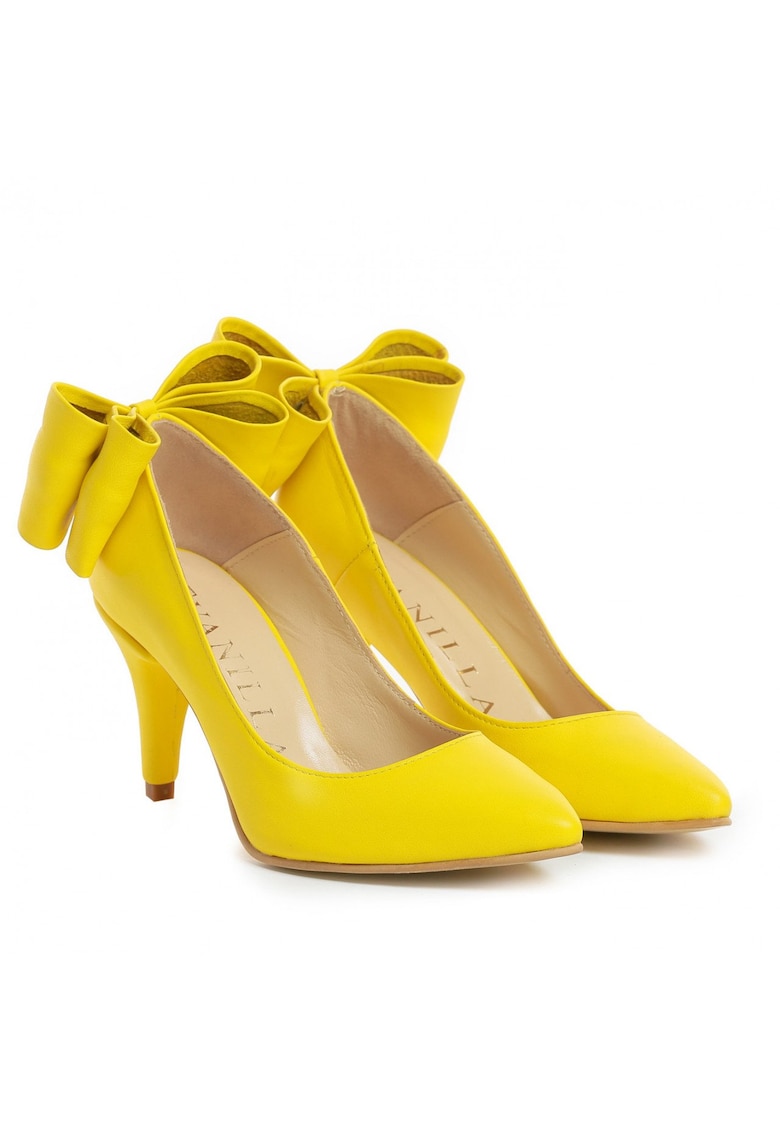 Pantofi Stiletto cu toc Cleopatra Yellow Toc mic