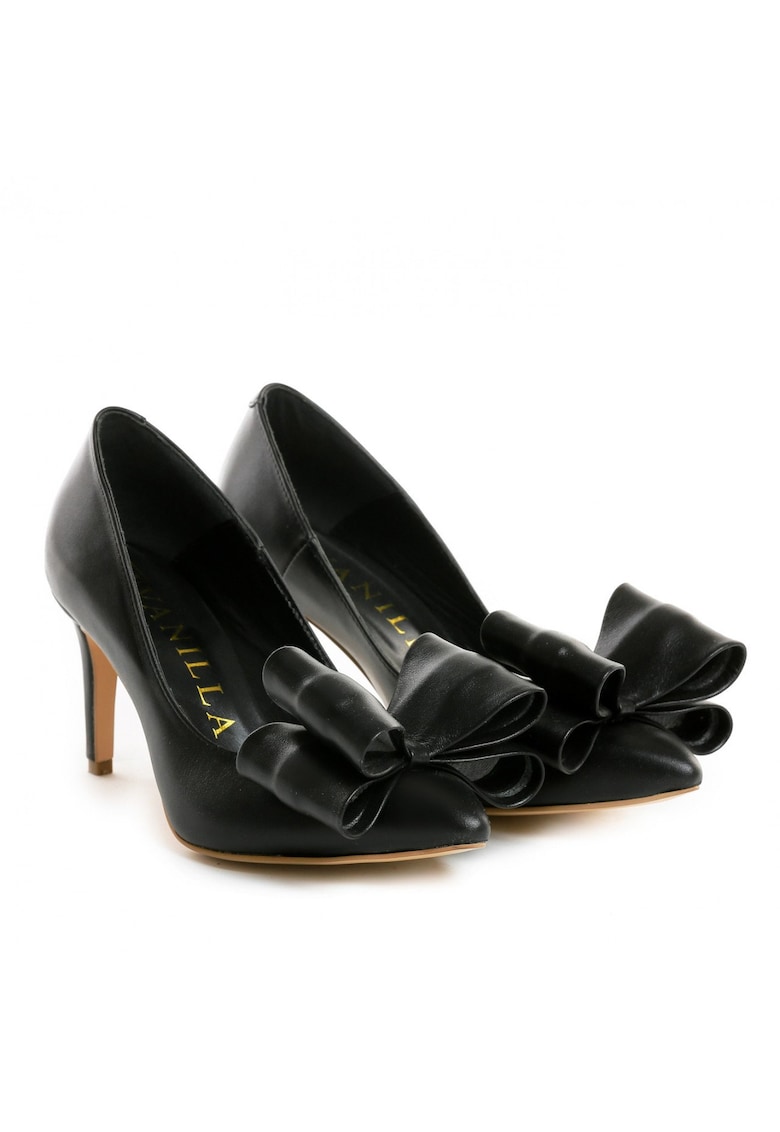 Pantofi Stiletto cu toc subtire Sophie - piele naturala - negri