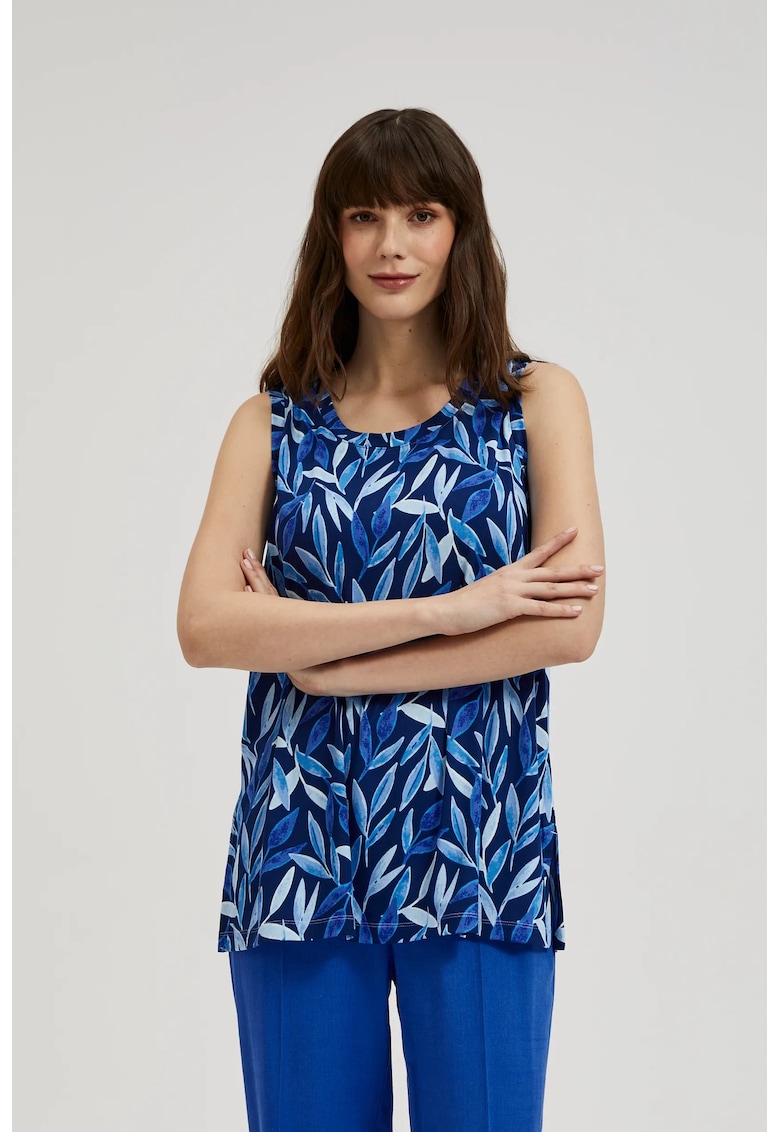Imprimeu floral Bleumarin