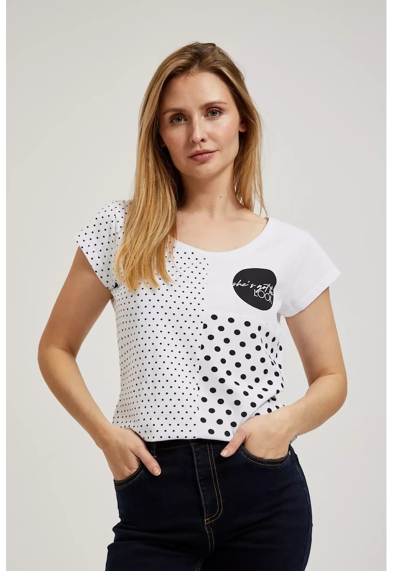 Bluza maneci scurte - Alb