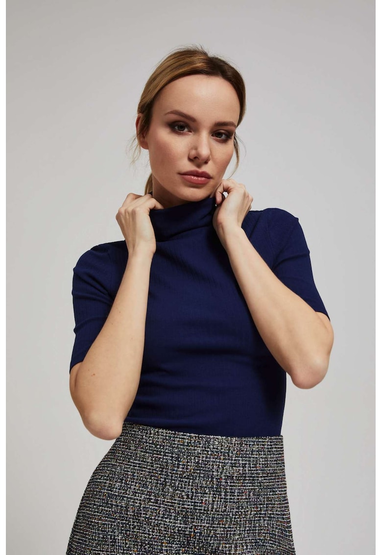 Bluza bleumarin bumbac - guler - Bleumarin
