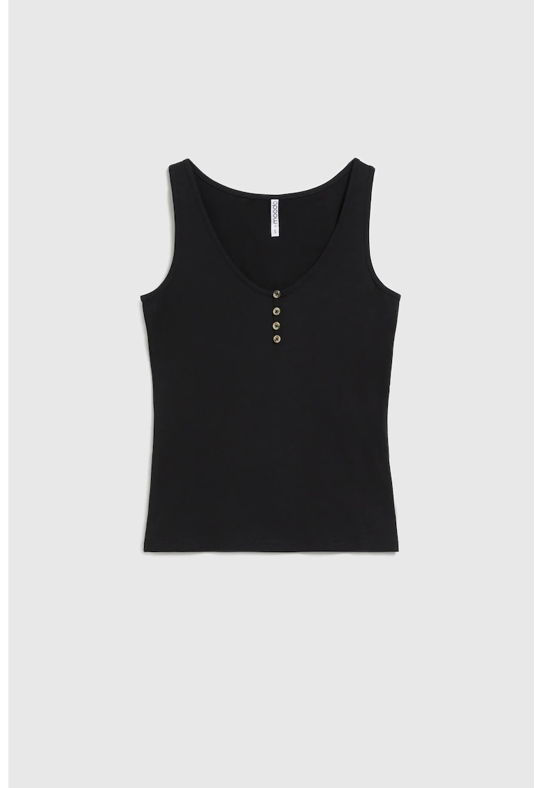 Top negru bumbac - Negru
