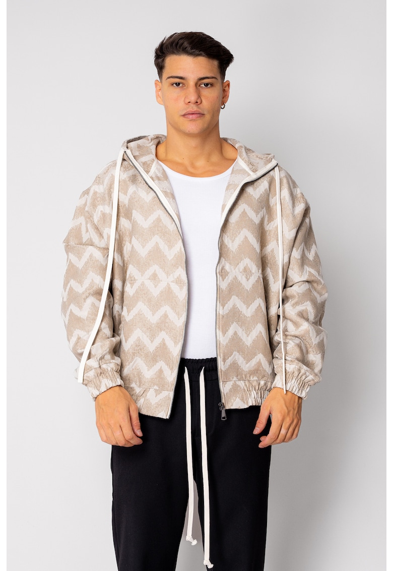 Hanorac cu fermoar si gluga Oversized 18926