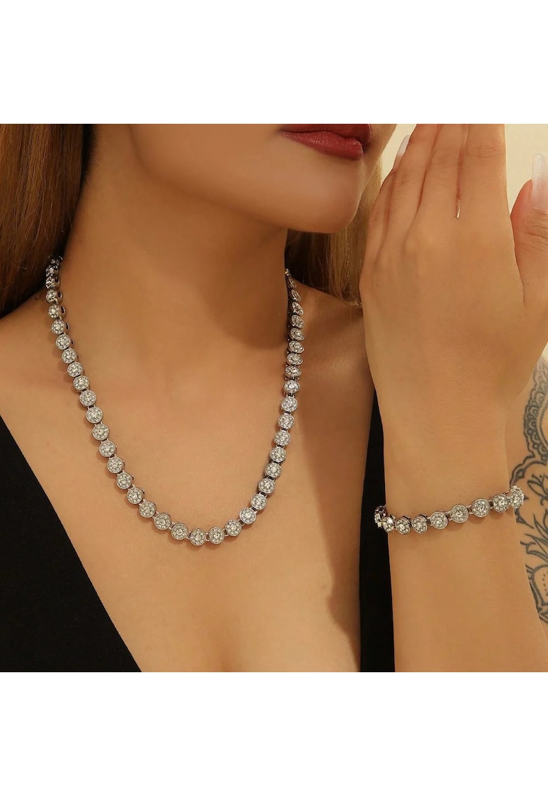 Colier tennis luxury - argintiu - cu pietre din zirconiu - Auvo C17