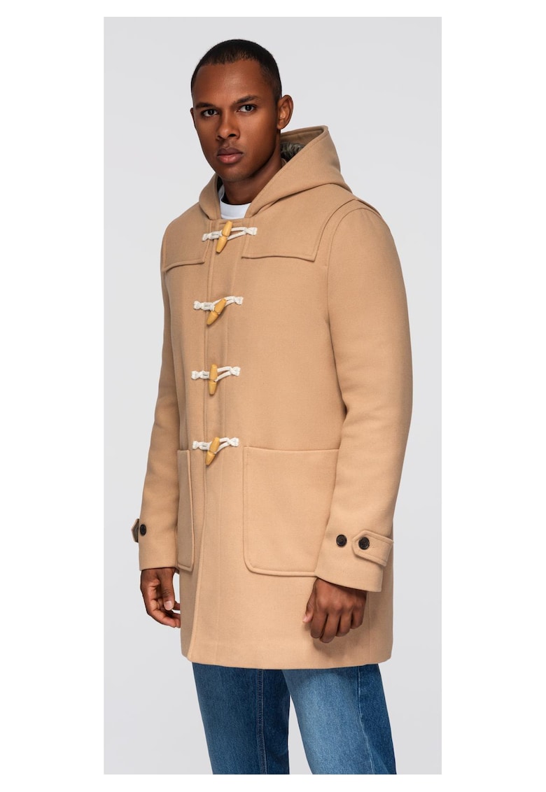 Palton din lana cu gluga OM-COWC-0131
