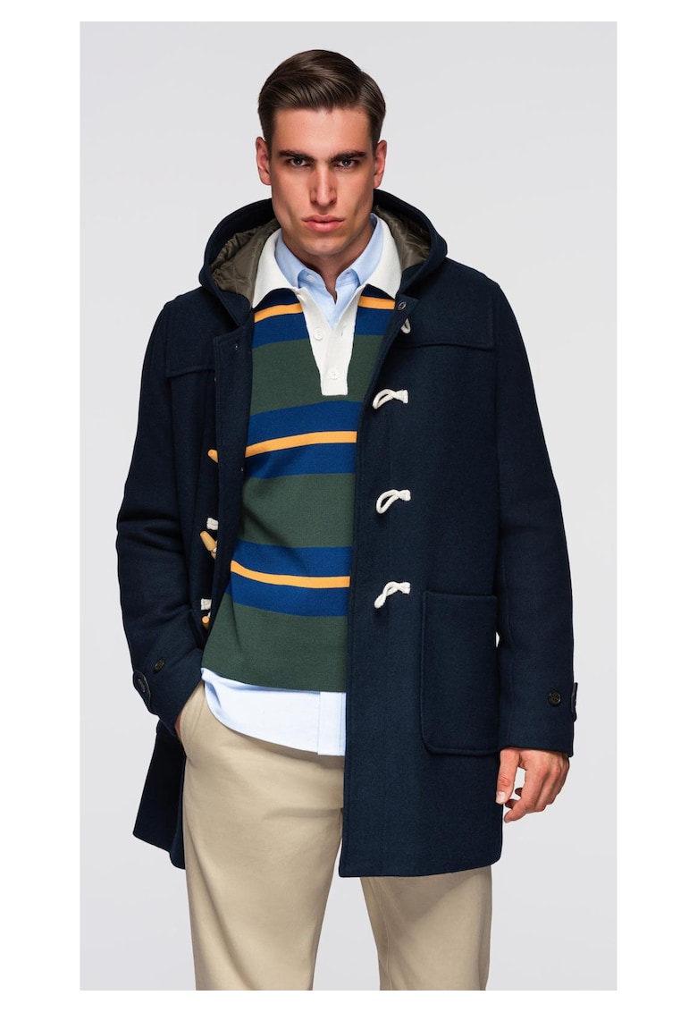 Palton din lana cu gluga OM-COWC-0131