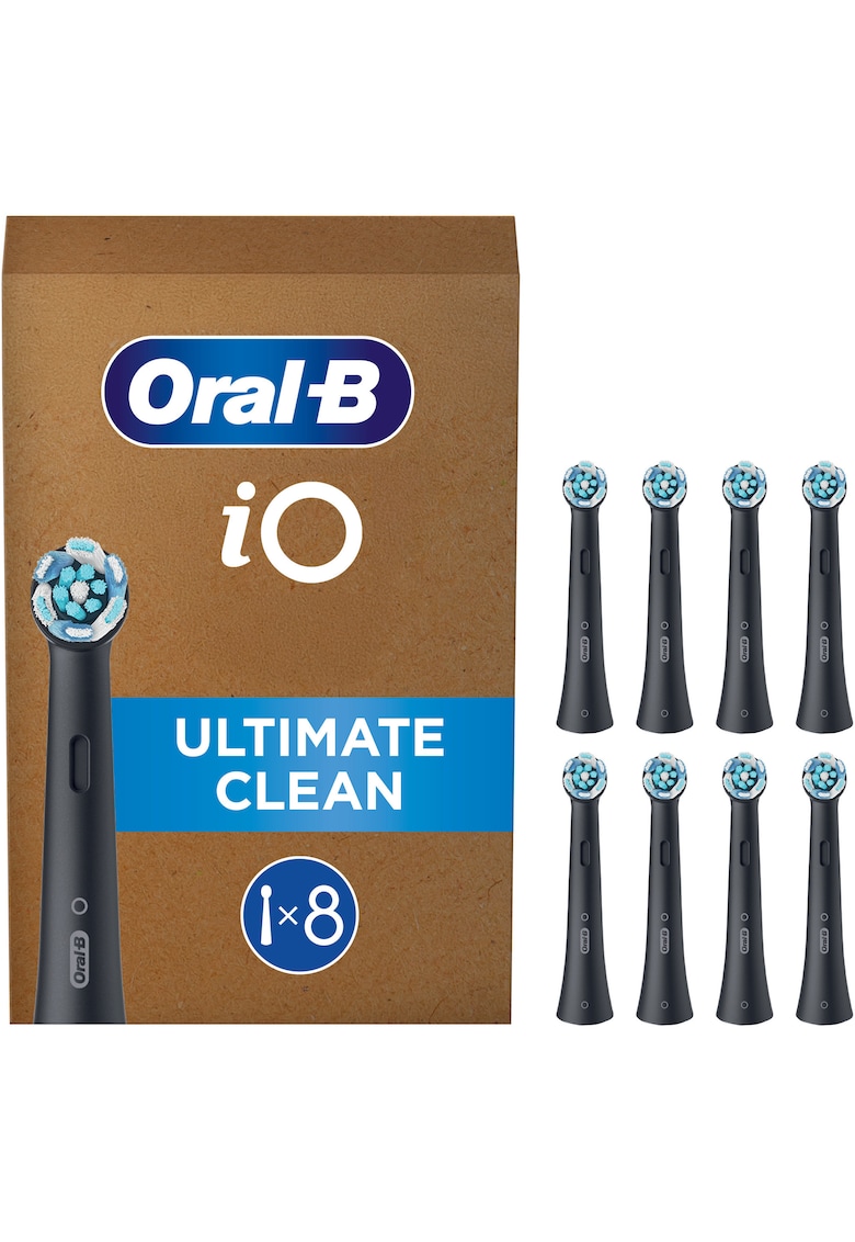 Rezerve periuta de dinti electrica iO Ultimate Clean - compatibile doar cu seria iO - Negru - 8 buc
