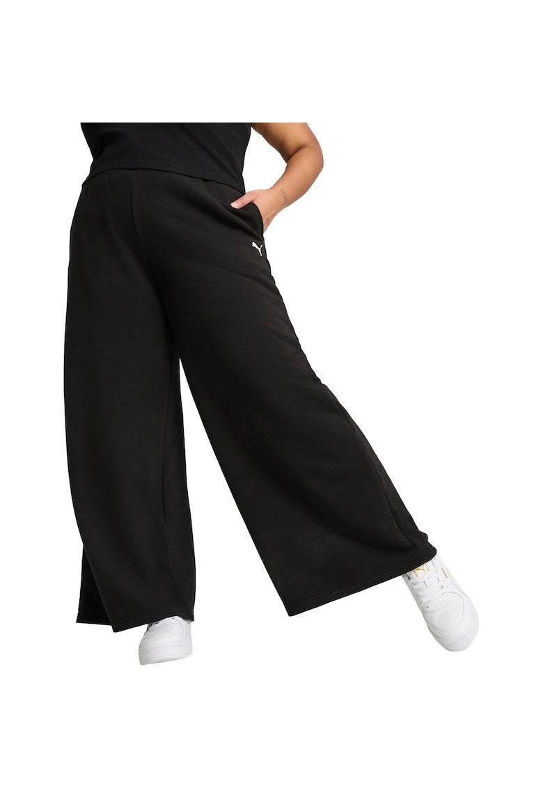 Pantaloni femei Wardrobe Ess Relaxed Wide Leg Sweatpants - Negru