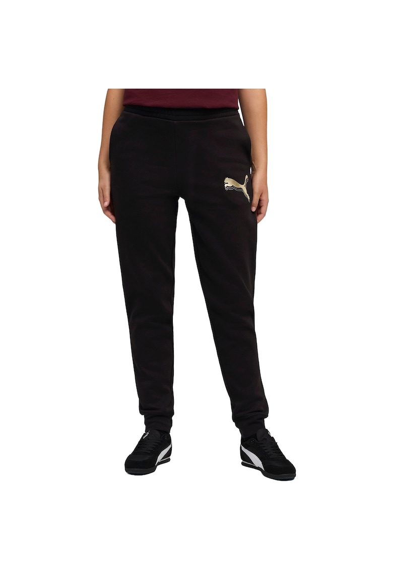 Pantaloni femei Ess Metallic Sweatpants Fl - Negru