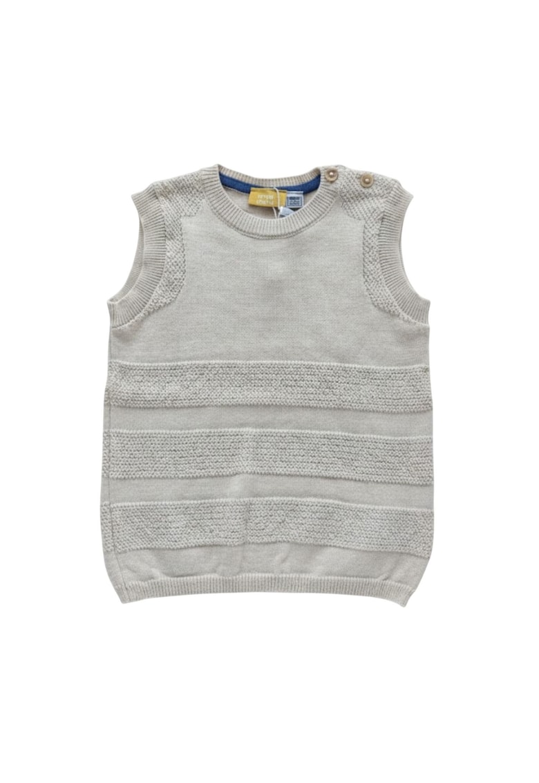 Vesta tricotata cu insertii texturate