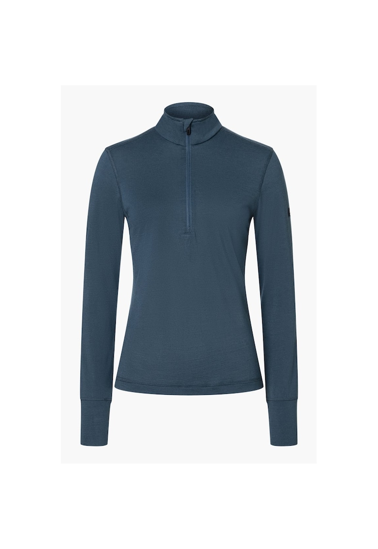 Bluza de corp din amestec de lana TUNDRA175 ZIP 1/4 - pentru dame - culoarea albastru - Albastru
