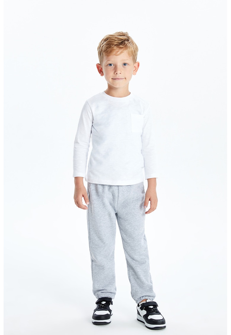 Pantaloni de trening din amestec de bumbac si captuseala ce mentine caldura - Gri deschis melange