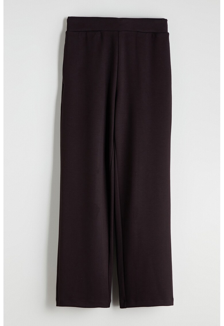 Pantaloni de trening cu model uni si croiala dreapta - Maro inchis