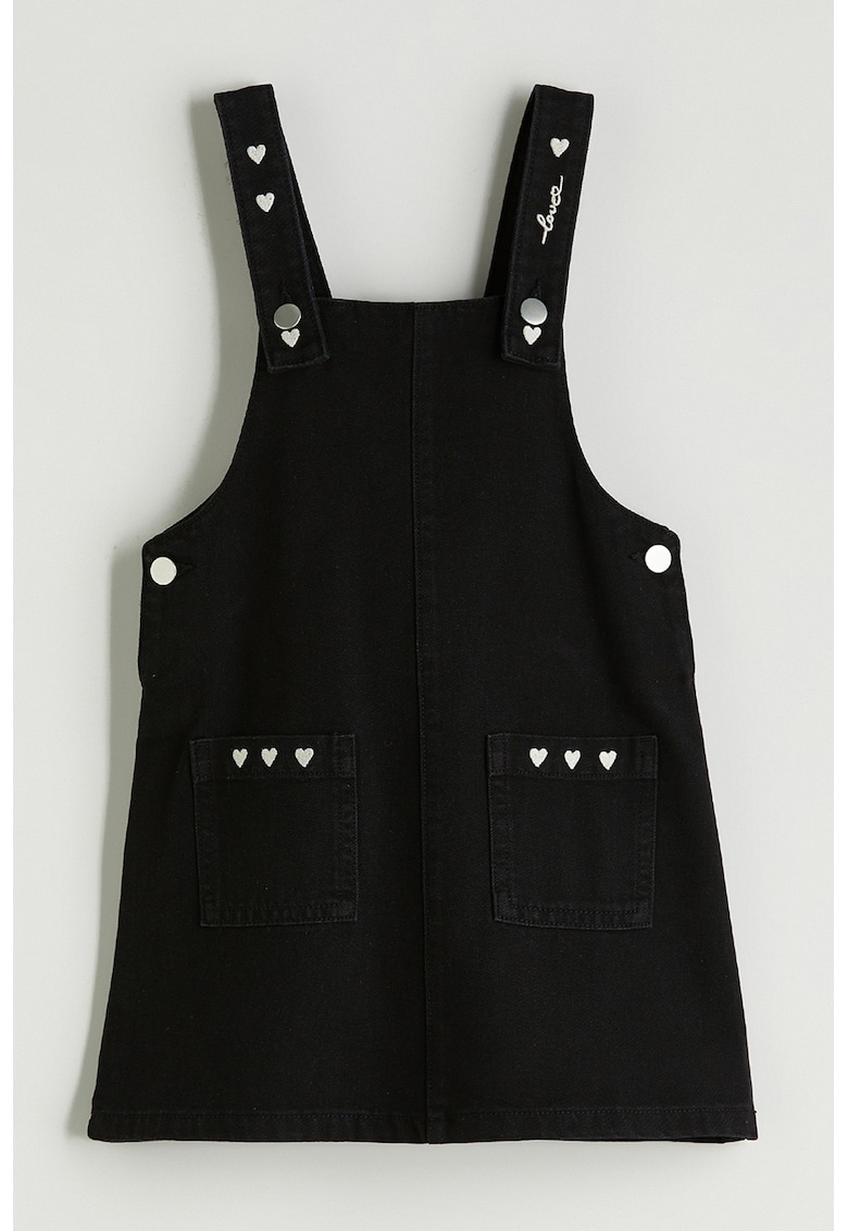 Rochie scurta cu decolteu patrat - Negru