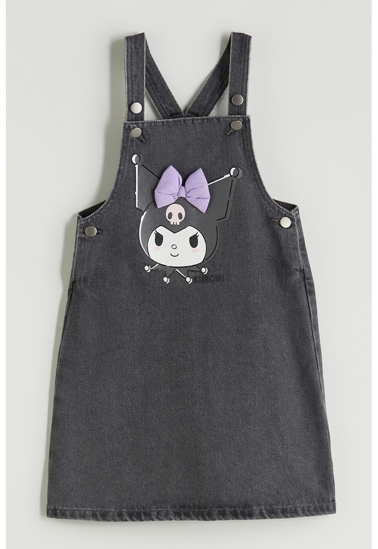 Sarafan din denim cu imprimeu Kuromi - Lila/Gri antracit