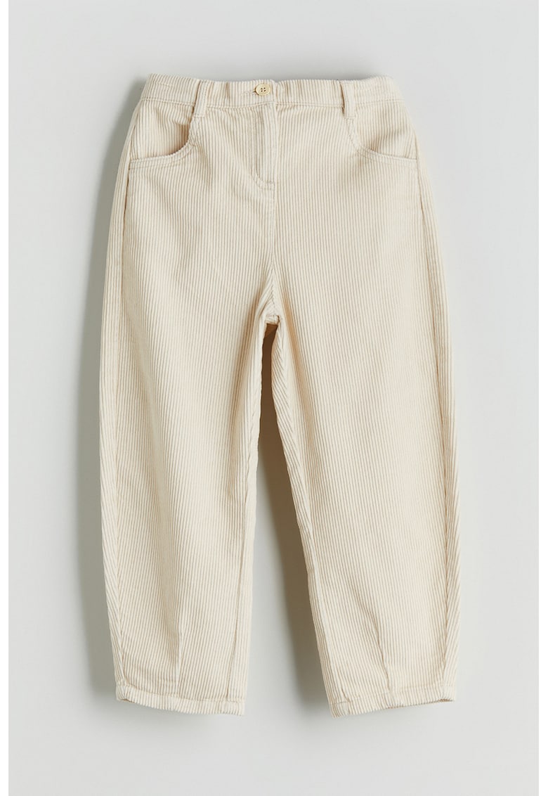 Pantaloni conici de reiat - Crem