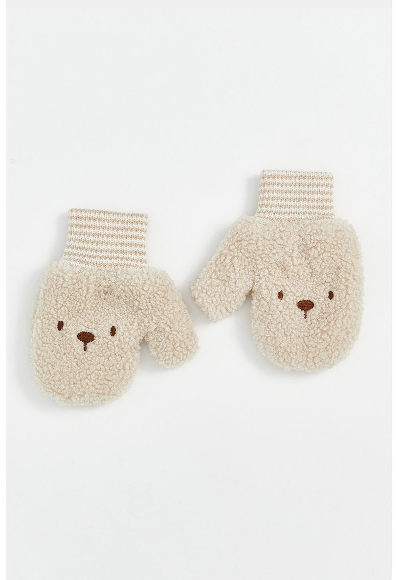 Manusi termoizolante din material teddy cu captuseala din fleece